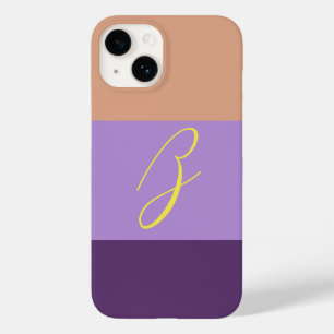 Coque Case-Mate iPhone Élégante Indigo Colorblock Monogramme Lettre initi
