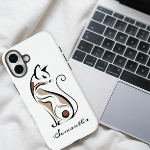 Coque Pour iPhone 16 Plus Élégante Kitty Moderne, Maman de Chat, Personnalis