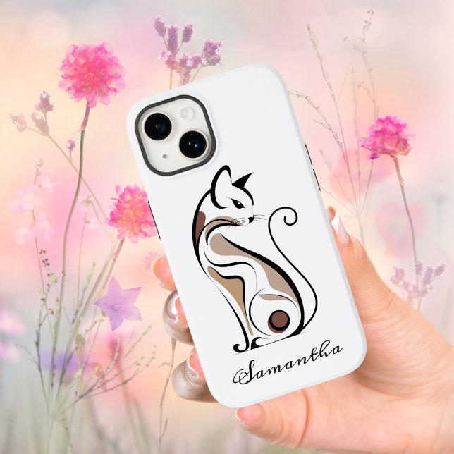 Coques Case-Mate iPhone Élégante Kitty Moderne, Maman de Chat, Personnalis (Créateur téléchargé)