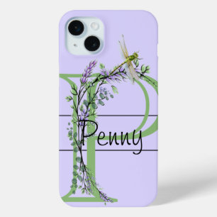 Coque Case-Mate iPhone Elégante lettre alphabétique P Lavender boho Drago