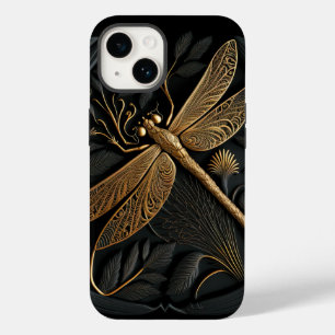 Coque Case-Mate iPhone Elégante libellule d'or en Filigree de bronze