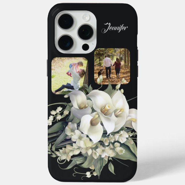 Coques Case-Mate iPhone Elégante Orchidée Florale-Calla Lily Photo/Nom (Verso)