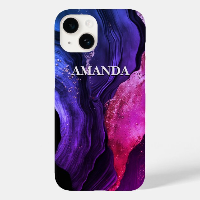 Coques Case-Mate iPhone Élégante parties scintillant d'art en marbre rose  (Verso)