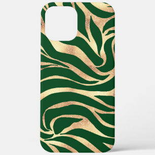 Case-Mate iPhone Case Elégante Parties scintillant d'or Zebra Green Pos
