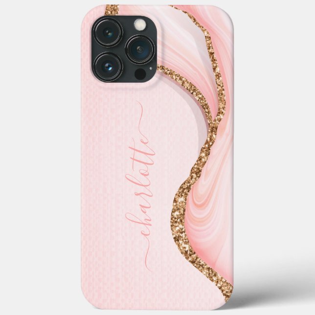 Coques Case-Mate iPhone Elégante Parties scintillant or Girly Glam rose Ma (Verso)