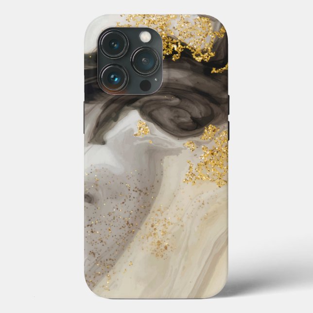 Coques Case-Mate iPhone Elégante Parties scintillant Or Marbre Moderne Chi (Verso)