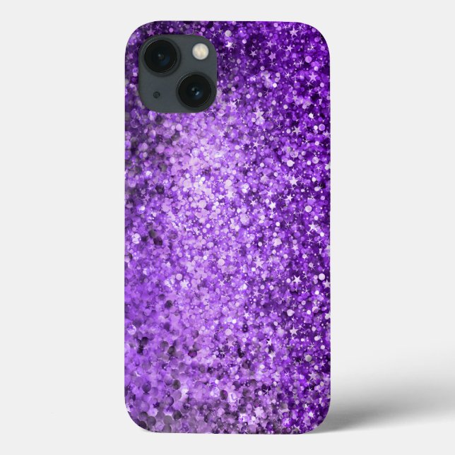 Coques Case-Mate iPhone Élégante Parties scintillant violette et diamants (Verso)