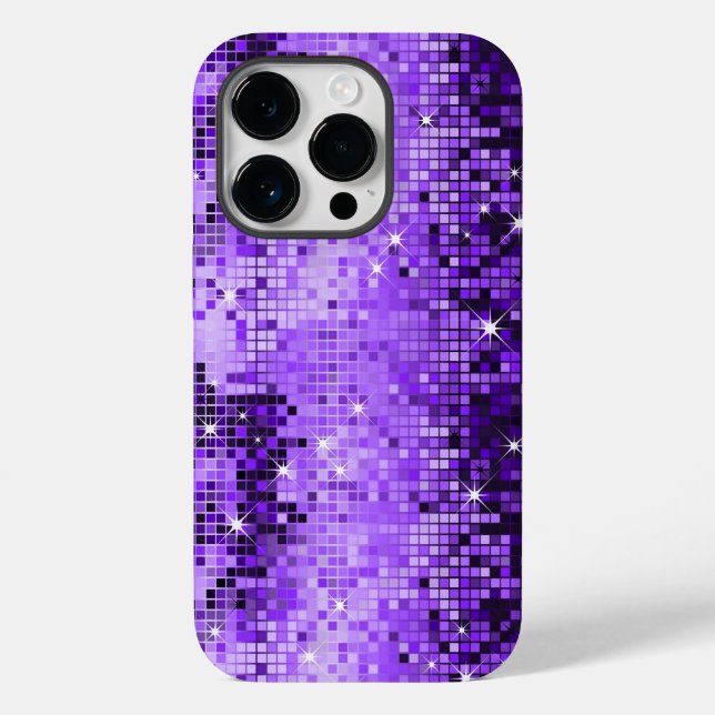 Coques Case-Mate iPhone Élégante Parties scintillant violette Séquence mét (Verso)