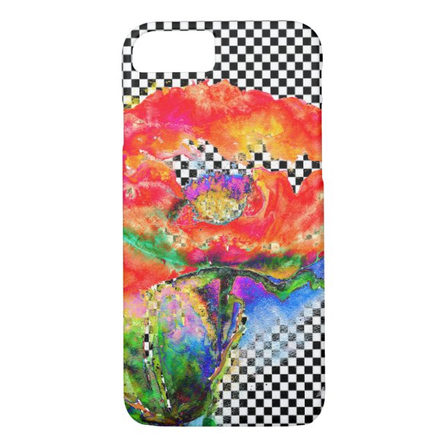 Coques Case-Mate iPhone Elégante peinture abstraite à l'aquarelle rouge (Dos)