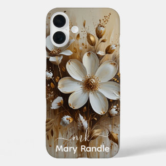 Coque Pour iPhone 16 Plus Elégante peinture Abstraite à l'huile florale avec