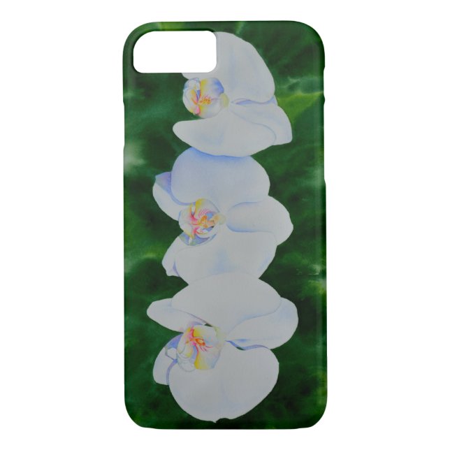 Coques Case-Mate iPhone Elégante peinture d'orchidée tropicale blanche (Dos)
