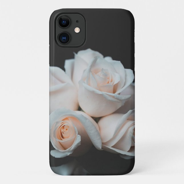 Coques Case-Mate iPhone Élégante photo rose et blanc Roses (Dos)