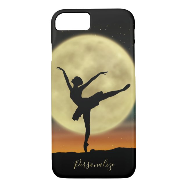 Coques Case-Mate iPhone Elégante Pleine lune Ballerina Silhouette Personna (Dos)