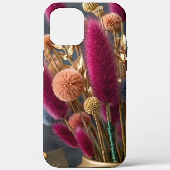 Coques Case-Mate iPhone Élégante queue de lapin séchée et florale pom-pom  (Verso)