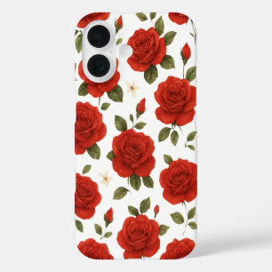 Coque Pour iPhone 16 Elégante rose rouge & blanc Jasmin Aquarelle Flora