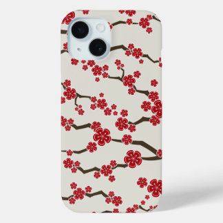 Coque Case-Mate iPhone Élégante Rouge Sakura Cerise Fleurs Fleurs Fleurs