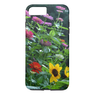 Coque Case-Mate iPhone Elégante vue jardin tournesol, marguerites, cosmos