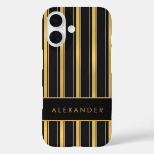 Coque Pour iPhone 16 Élégantes bandes verticales rétro