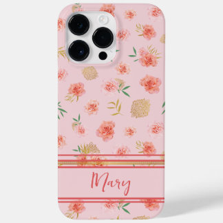 Coque Case-Mate iPhone Élégantes fleurs roses féminines personnalisées av