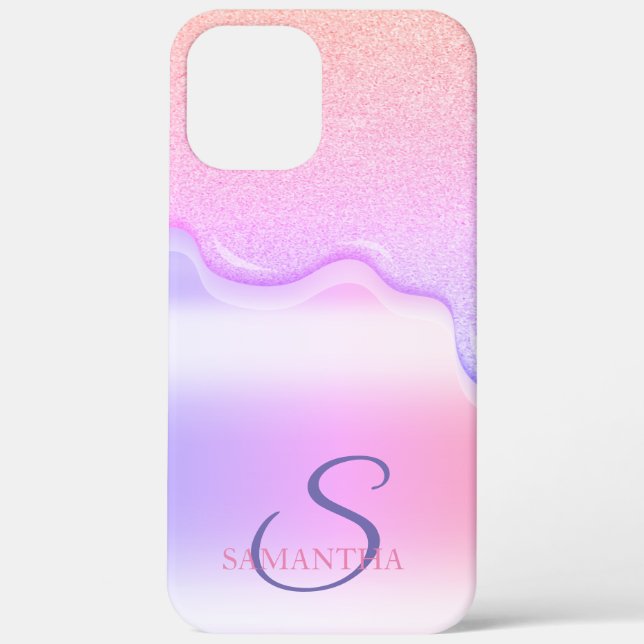 Coques Case-Mate iPhone Élégantes gouttes de paillettes ombrées fraîches (Verso)