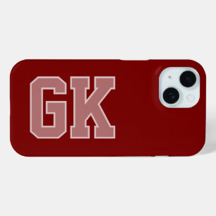Coque Case-Mate iPhone Élégantes Initiales Monogramme Blanc Bourgogne Mod