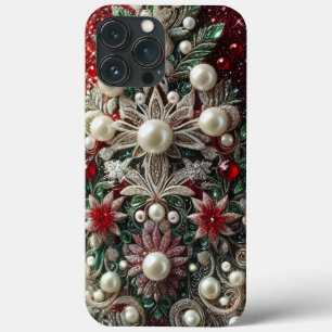 Case-Mate iPhone Case Élégantes perles rouges et vertes modernes pour la