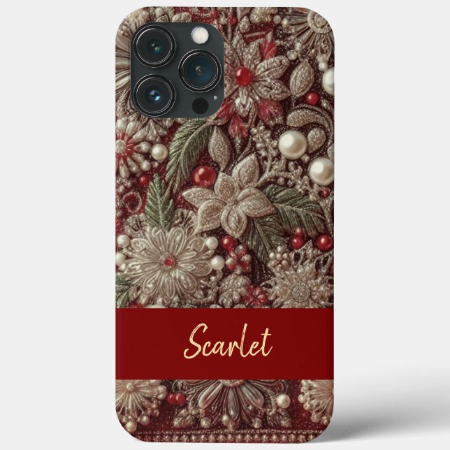 Coques Case-Mate iPhone Élégantes perles rouges et vertes modernes pour la (Verso)