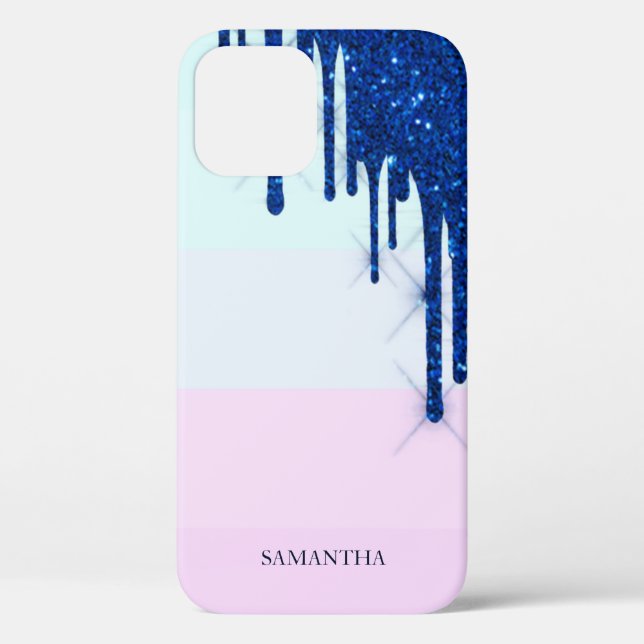 Coques Case-Mate iPhone Élégantes rayures modernes, gouttes de paillettes  (Verso)