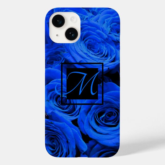Coques Case-Mate iPhone Élégantes roses bleues fleurs bleues florale bleue (Verso)