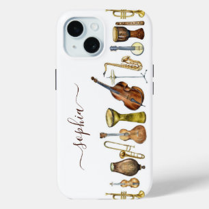 Coque Case-Mate iPhone Élégants instruments de musique aquarelle personna