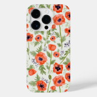 Élégants Pépites Orange Floral Pattern