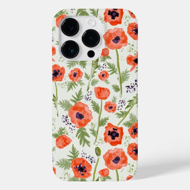 Coques Case-Mate iPhone Élégants Pépites Orange Floral Pattern (Verso)