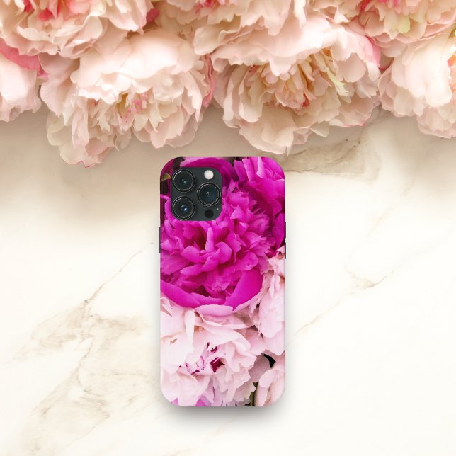 Coques Case-Mate iPhone Élégants Pivoines Bébé Rose Et Fuchsia  (Créateur téléchargé)