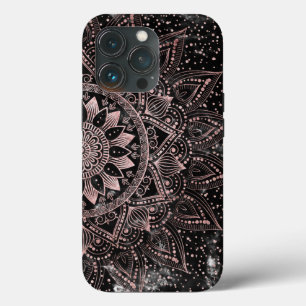 Case-Mate iPhone Case Elégants pointes Roses en or marbre Mandala
