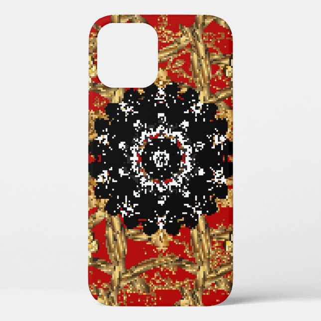 Coques Case-Mate iPhone Elément doré sur arrière - plan rouge. Illustratio (Verso)