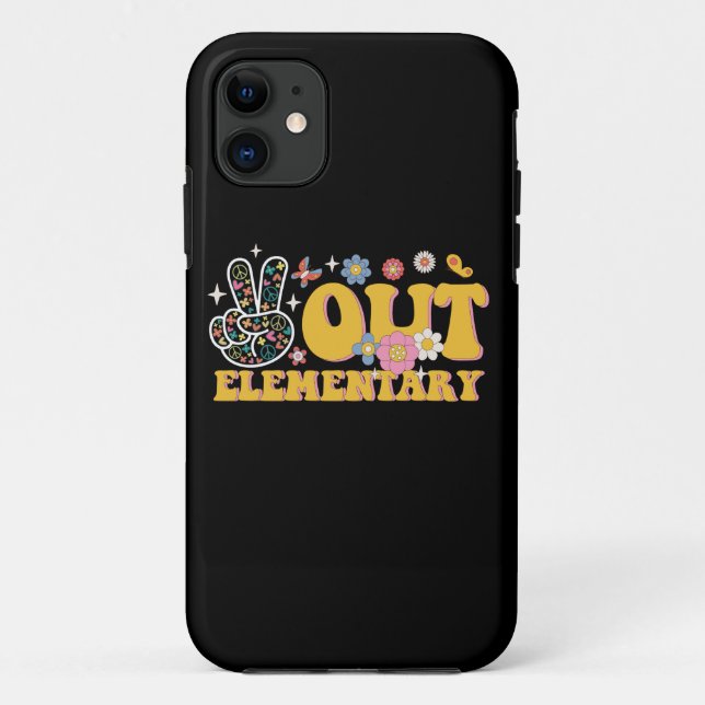 Coques Case-Mate iPhone Élémentaire Peace Out Groovy Dernier Jour D'École (Dos)