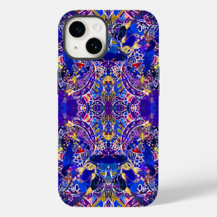 Coque Case-Mate iPhone Éléments abstraits bleus mignons