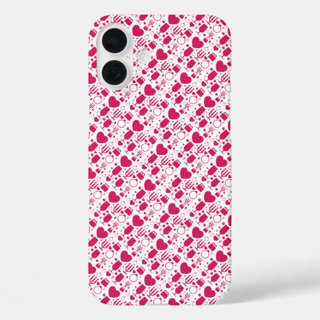 Coques Case-Mate iPhone éléments de motifs de la Saint-Valentin (Verso)