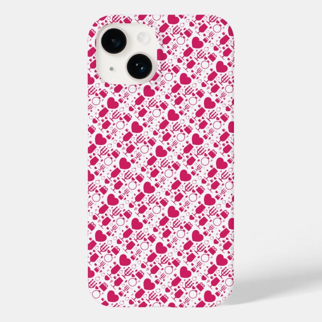 Coques Case-Mate iPhone éléments de motifs de la Saint-Valentin (Verso)