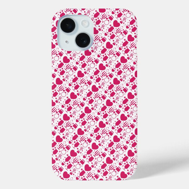 Coques Case-Mate iPhone éléments de motifs de la Saint-Valentin (Verso)