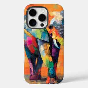 Coque iPhone 16 Pro Eléphant arc-en-ciel Abstrait