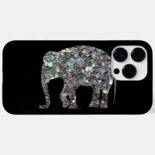 Coque Case-Mate iPhone Éléphant argenté coloré scintillant de mosaïq