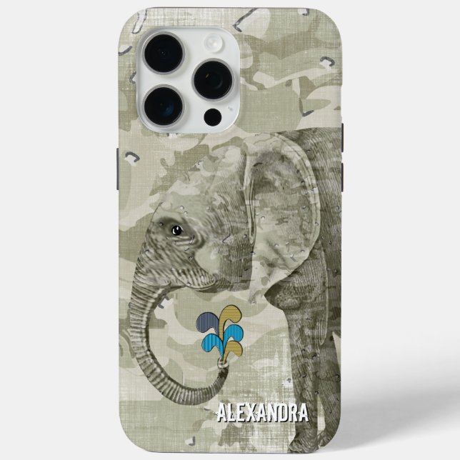 Coques Case-Mate iPhone Elephant Camo tendance sur Camouflage Vert (Verso)
