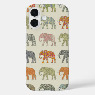 Coques iPhone 16 Eléphant Coloré Animal Motif contemporain