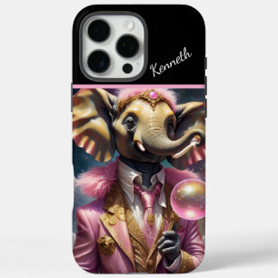 Coque iPhone 16 Pro Max Eléphant Cosmique En Rose