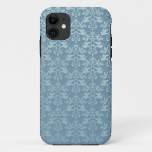 Coque Case-Mate Pour iPhone Eléphant damassé bleu gris iphone