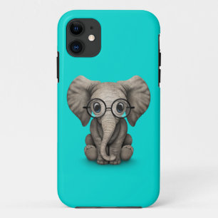 Coques Pour iPhone Éléphant mignon de bébé avec des verres de lec