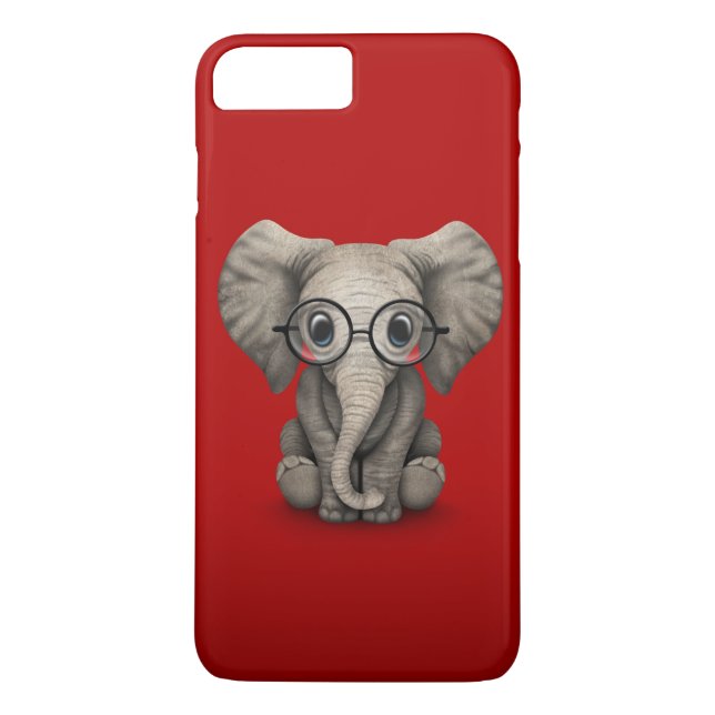 Coques Case-Mate iPhone Éléphant mignon de bébé avec des verres de lecture (Dos)