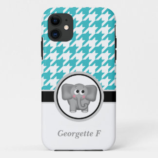 Etui iPhone Case-Mate Elephant Turquoise Blanc Houndstooth iPhone 5 Coqu
