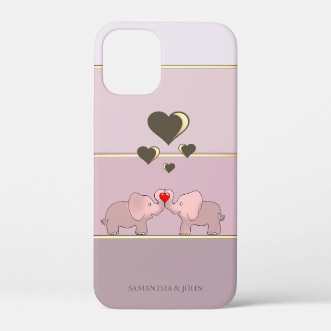 Coques Case-Mate iPhone Éléphants adorables en amour (Verso)